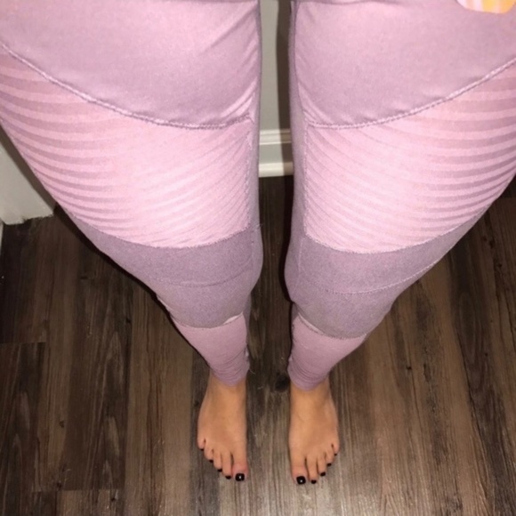 Mauve Purple Moto Comfy Style Leggings Athleisure - Picture 3 of 7